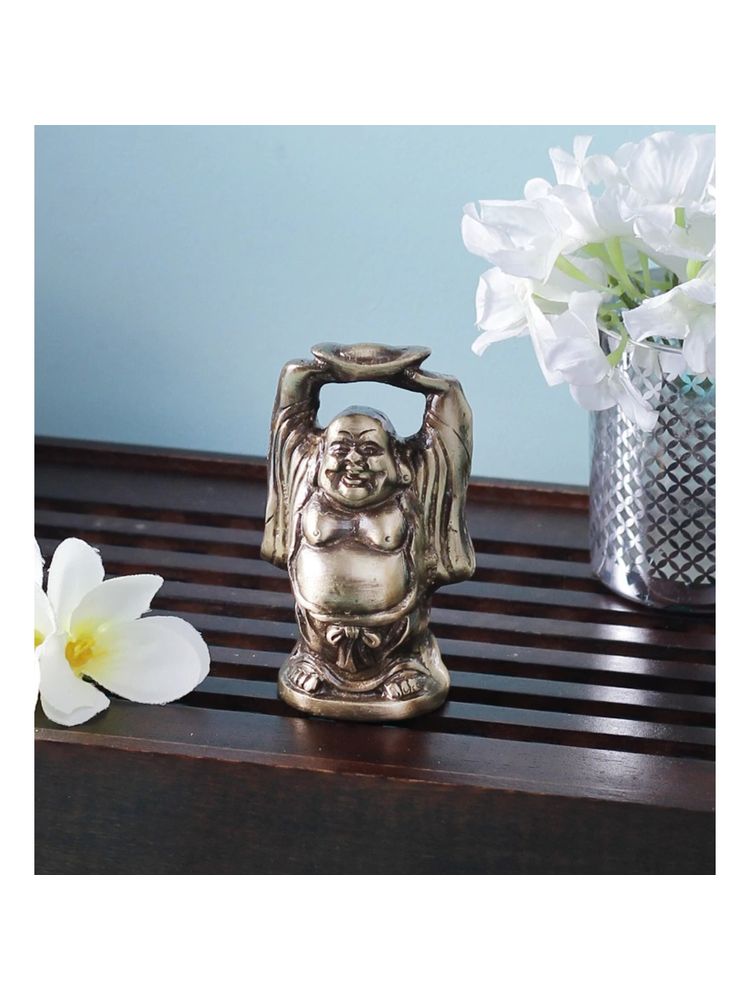 eCraftIndia Brass Standing Laughing Buddha Statue-picture-24
