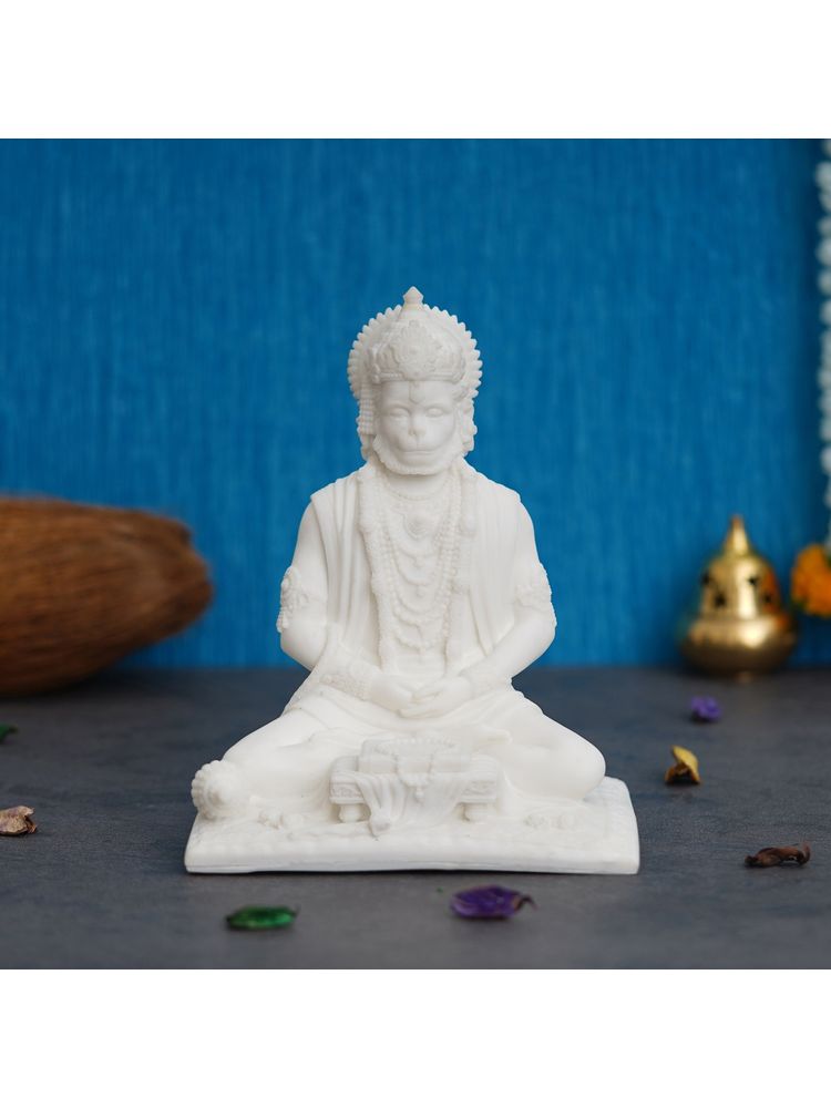 eCraftIndia White Resin Hanuman Ji Idol-image-45