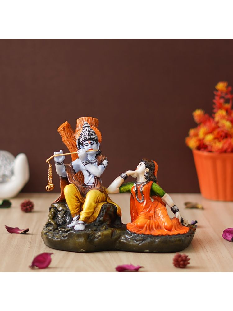 eCraftIndia Resin Radha Krishna Statue Playing Flute-picture-11