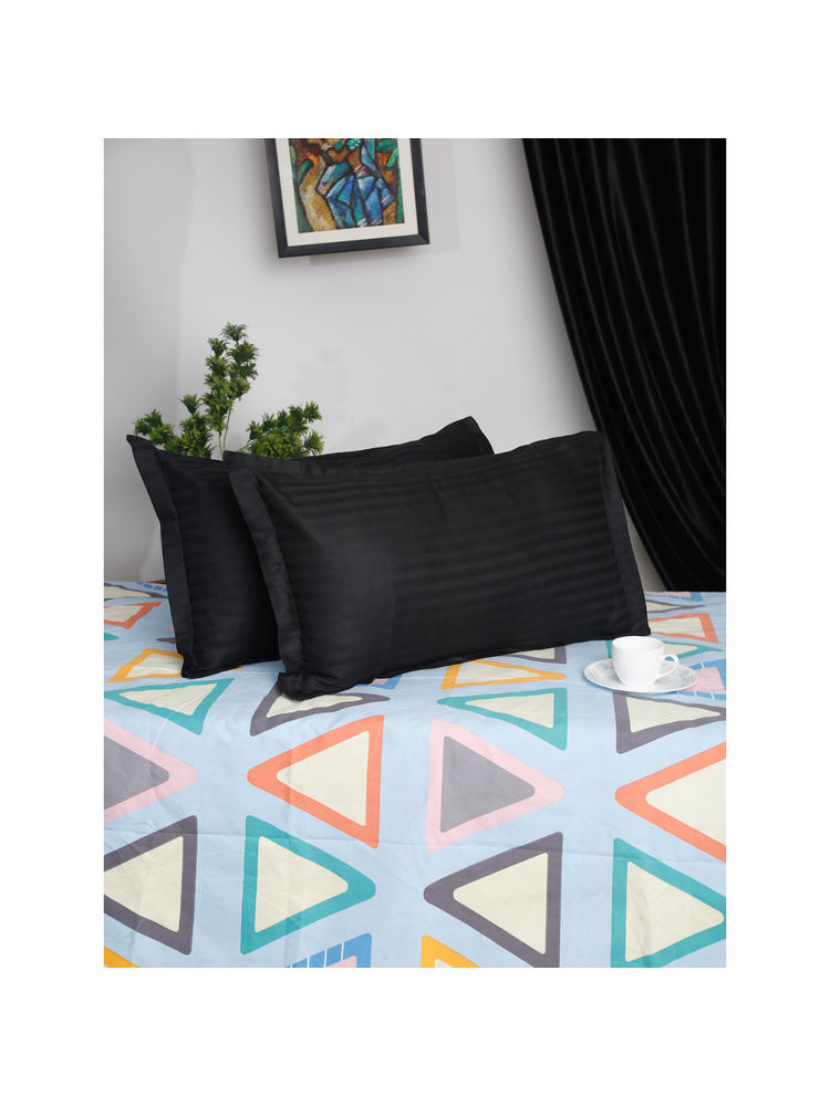 HOSTA HOMES Black Micro Cotton Pillow Covers (Pack of 2)-picture-16