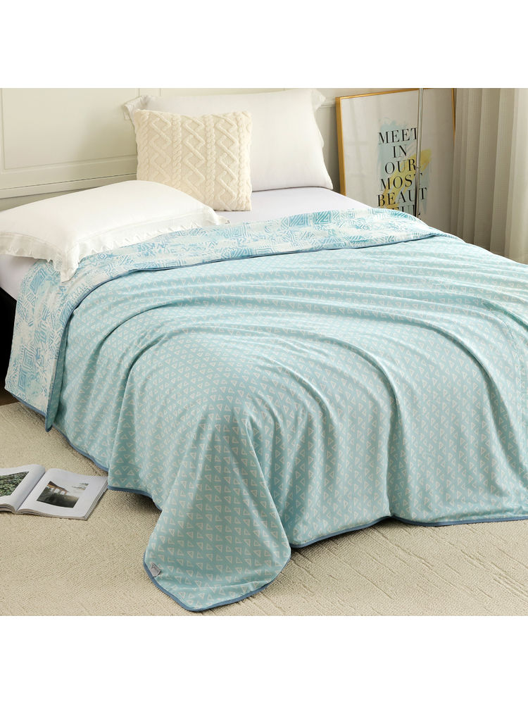 Story@Home Blue Cotton Reversible AC Summer Dohar (Single)-image-5