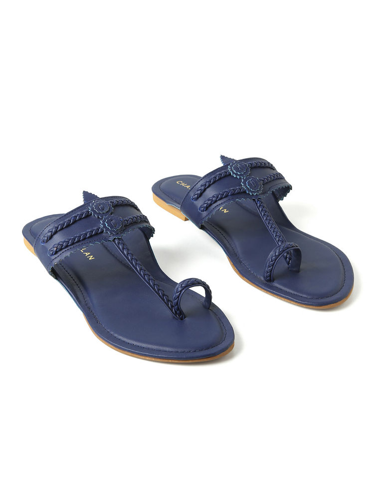 Chaal Chalan Jayla Navy Blue Kolhapuris-picture-14