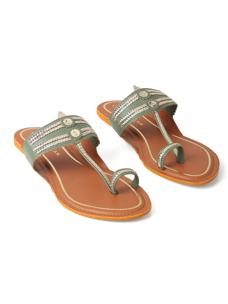 Chaal Chalan Noori Green Kolhapuris