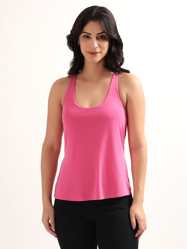 RYZ Swoosh Padded Cross Back Wrap Pink Tank Top-picture-27