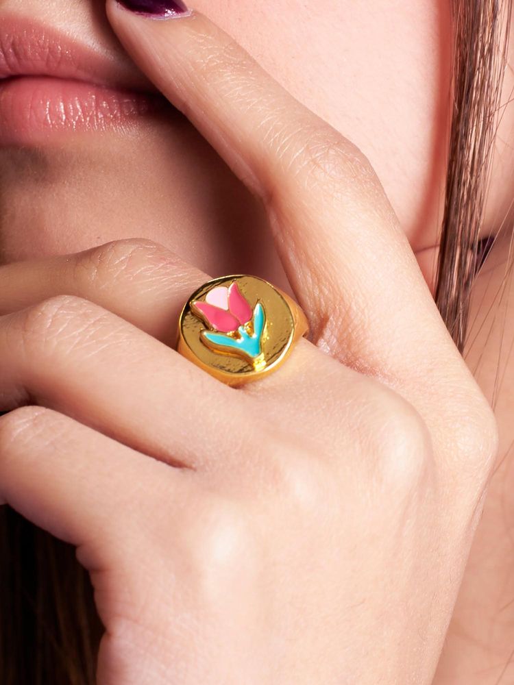 Salty Radiant Flora Blooming Beauty Adjustable Ring-image-49