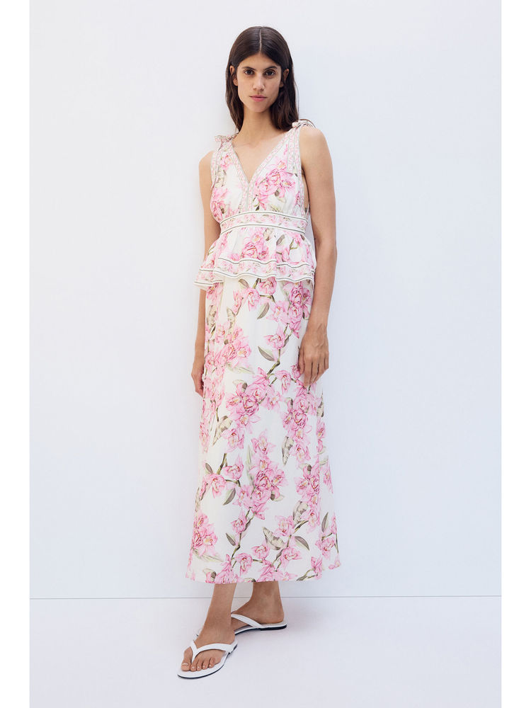 H&M Women White Mama Linen-Blend Nursing Dress-picture-12