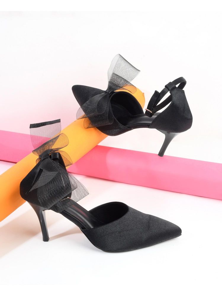 The White Pole Womens Black Trendy Attractive Stiletto Pencil Heels-image-42