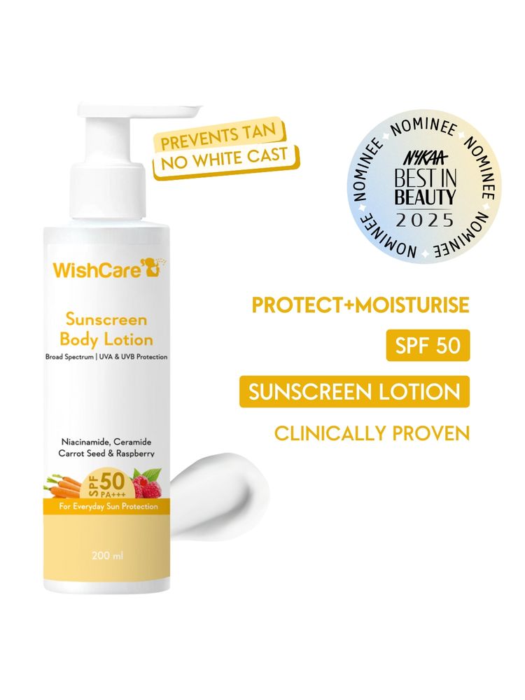 Wishcare Sunscreen Body Lotion SPF 50 Broad Spectrum PA+++ UVA & UVB Protection - Body Sunscreen