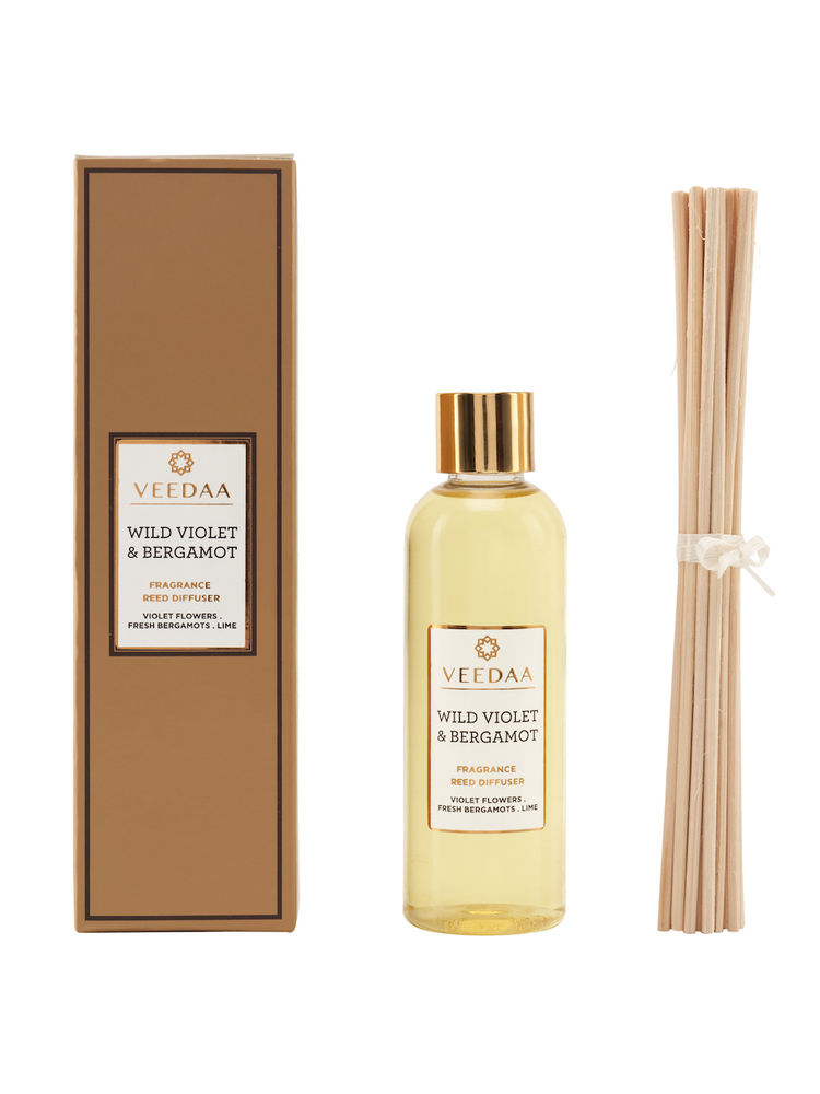 Veedaa Candles Wild Violet & Bergamot Diffuser Oil Refill & Reeds Set-picture-24
