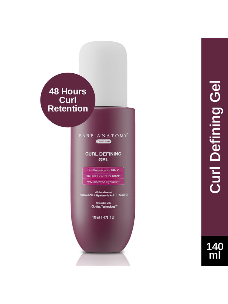 Bare Anatomy Curl Defining Gel for Curl Retention & 2X Frizz Protection Coconut Oil & Castor Oil