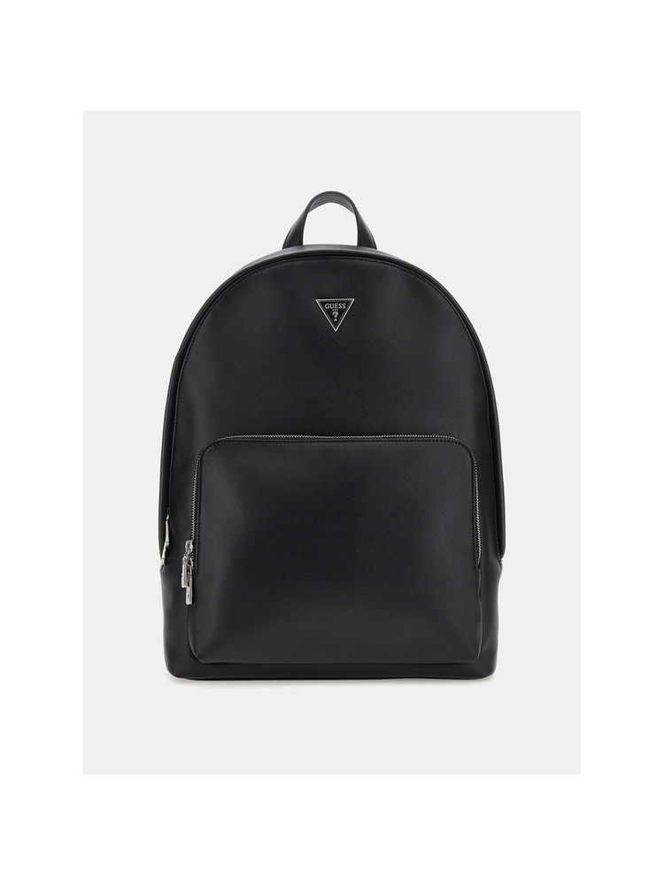Guess Men Black Solid PU Backpack-image-9