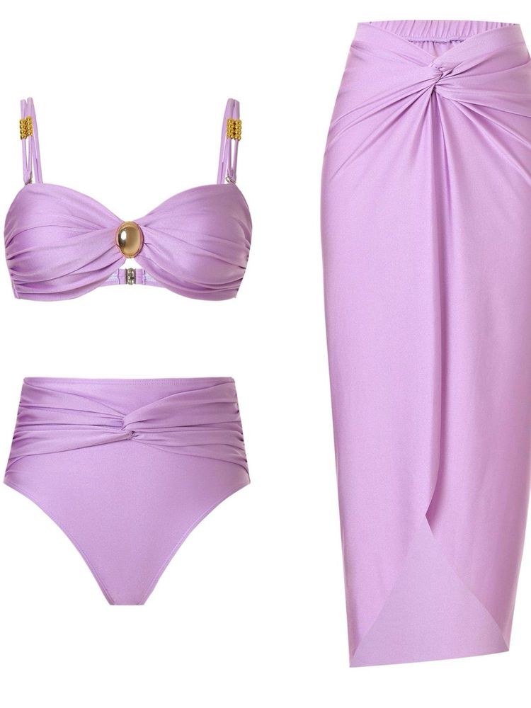 Addery Lavender Bikini with Panty & Knot Detail Sarong-picture-19