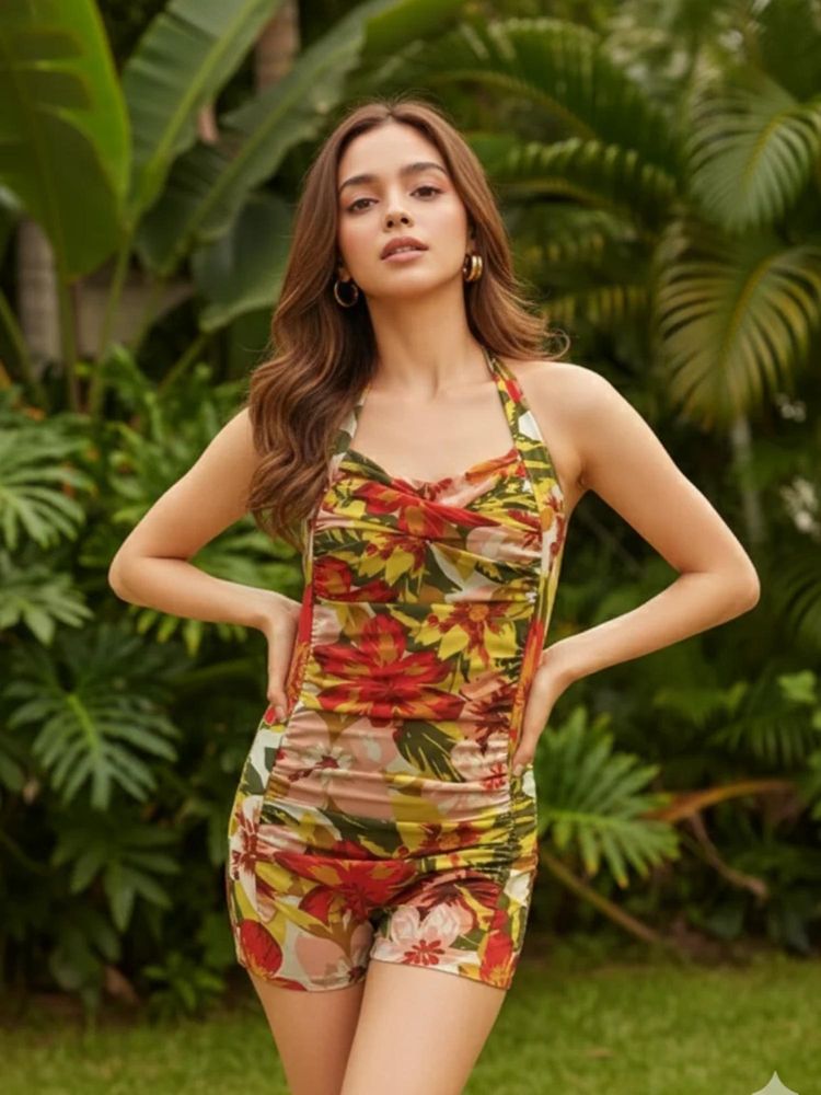 WomanLikeU Floral Printed Full Coverage Monokini-picture-17