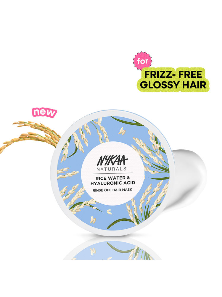 NYKAA Naturals Rice Water & Hyaluronic Acid Hair Mask for Frizz Control