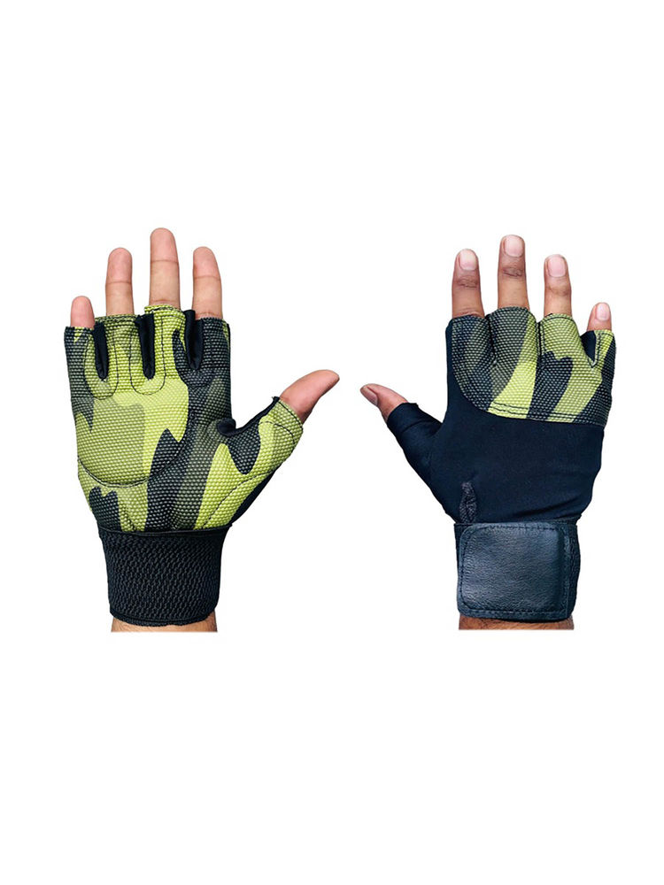 Body Smith Unisex Green Gym Gloves with Wrist Support (M)-picture-0