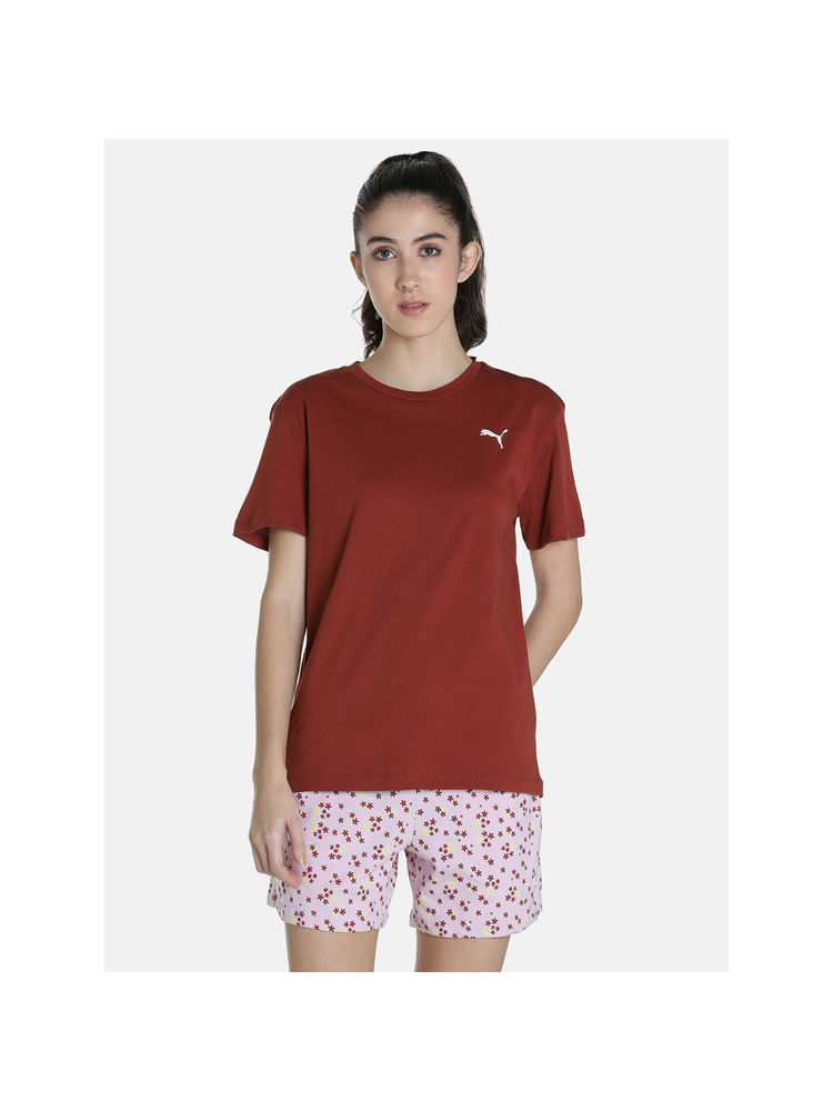 Puma Women Maroon T-Shirt with Shorts (Set of 2)-picture-28