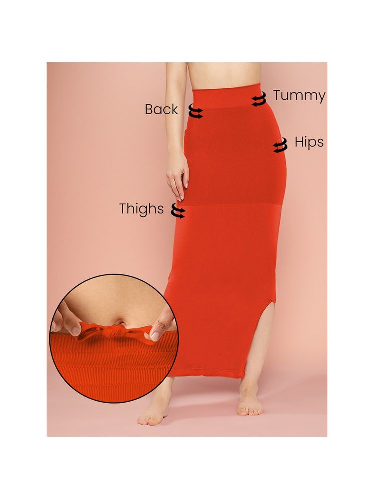 Clovia Saree Shapewear Petticoat with Side Slit in Red-picture-17