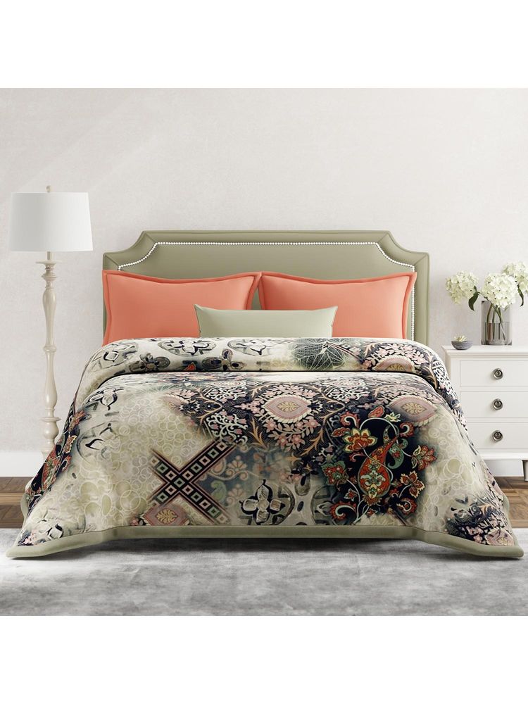 Boutique Living Platinum Pulse Multi-Color Printed Polyester 2 Ply Blanket (Double)-picture-17