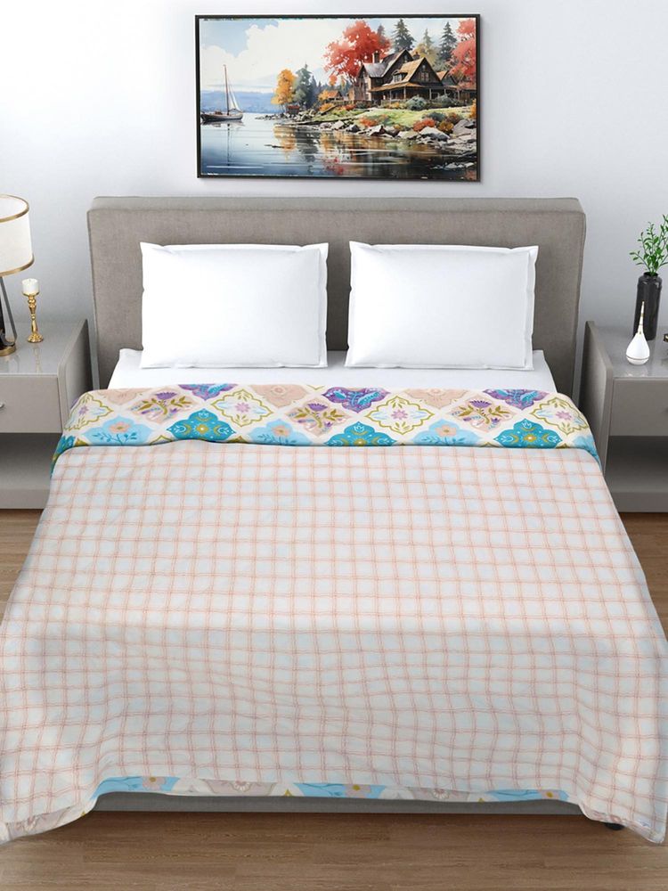 FABINALIV Multi-Color Geometric Reversible 350 Gsm Ac Room Bed Comforter (Double)-image-21