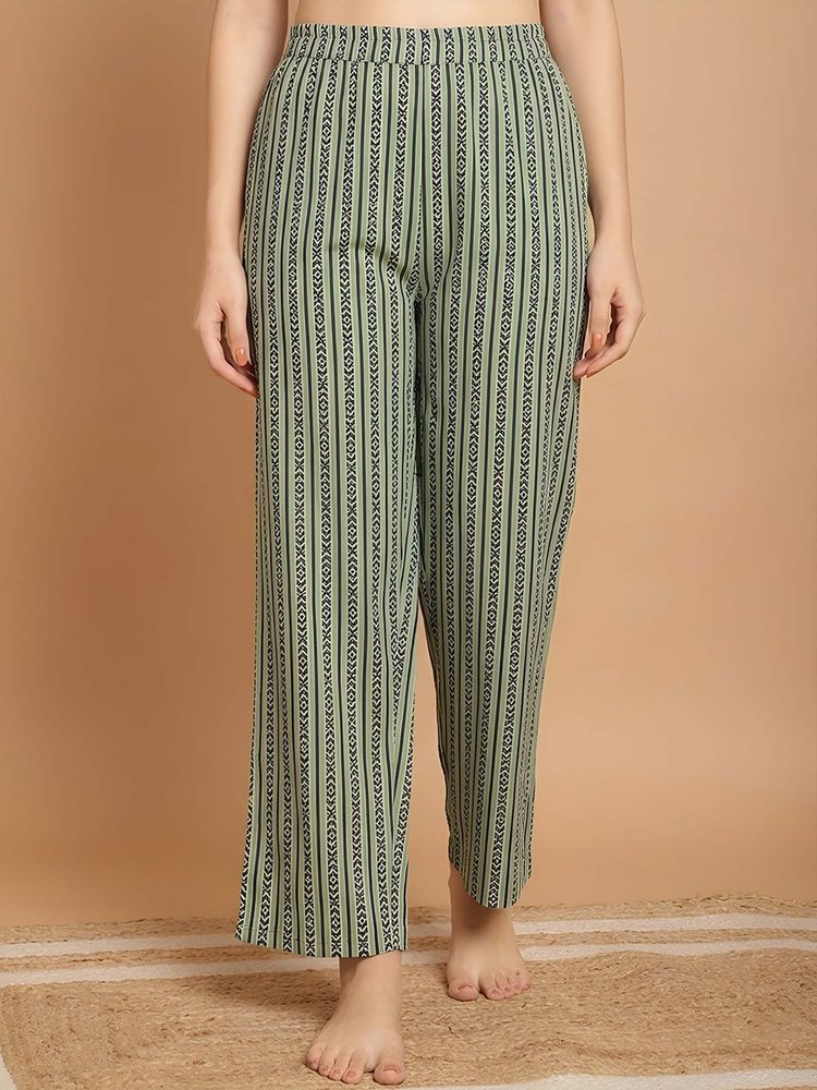 Indreams Green Cotton Printed Pyjama-picture-27