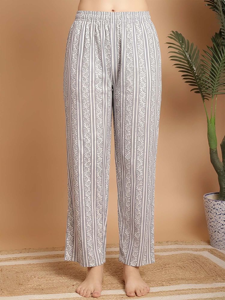 Indreams Grey Cotton Printed Pyjama-picture-17