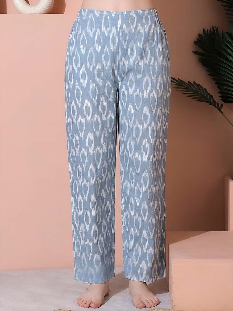 Indreams Blue Cotton Printed Pyjama-picture-23