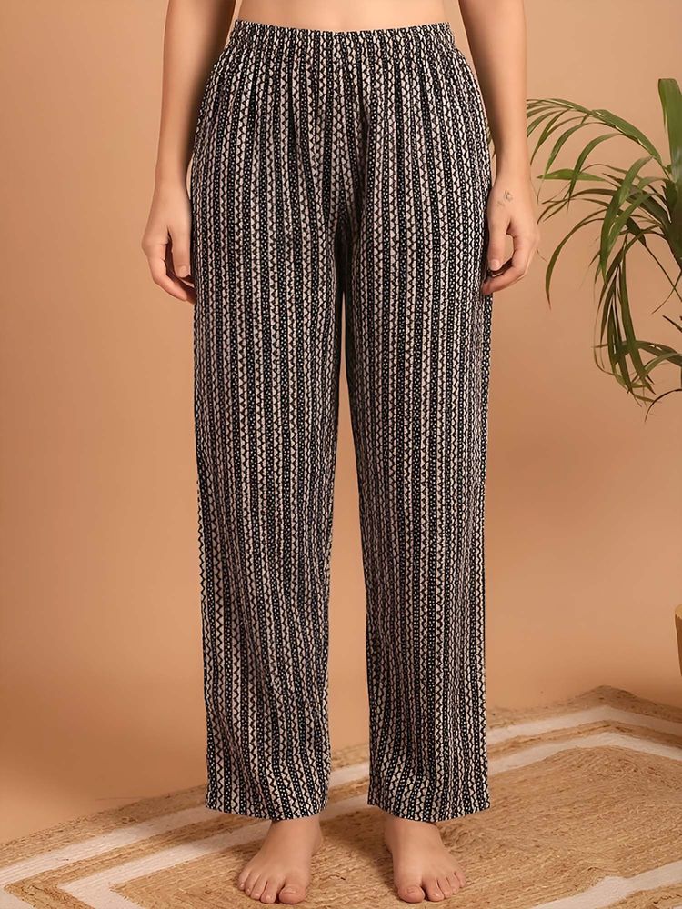 Indreams Black Cotton Printed Pyjama-picture-20