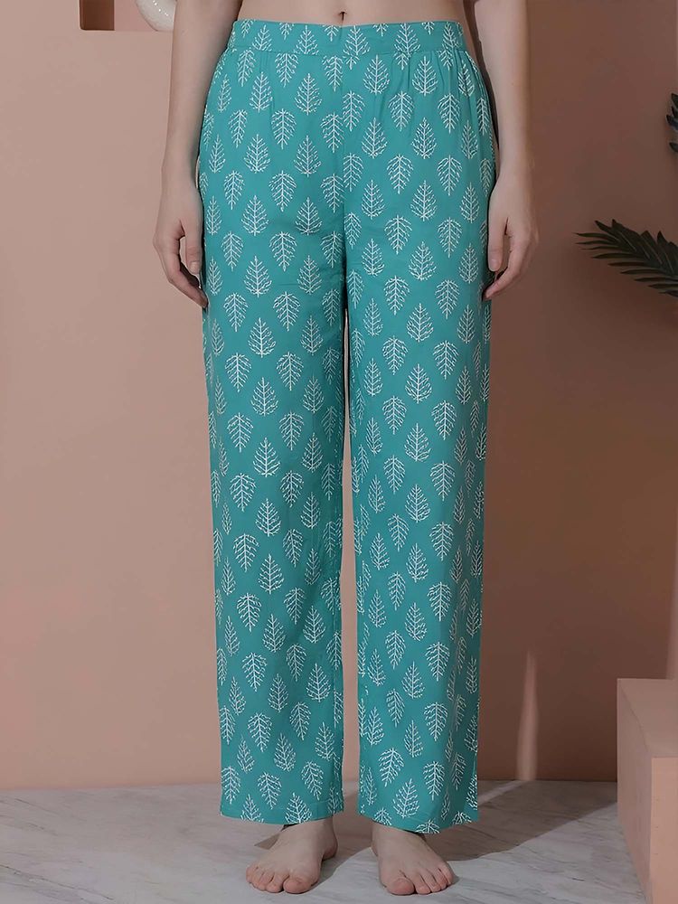 Indreams Green Cotton Printed Pyjama-picture-22