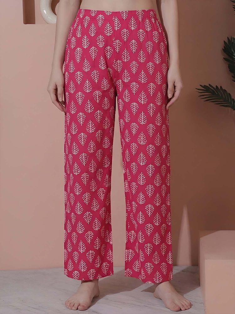 Indreams Pink Cotton Printed Pyjama-picture-19