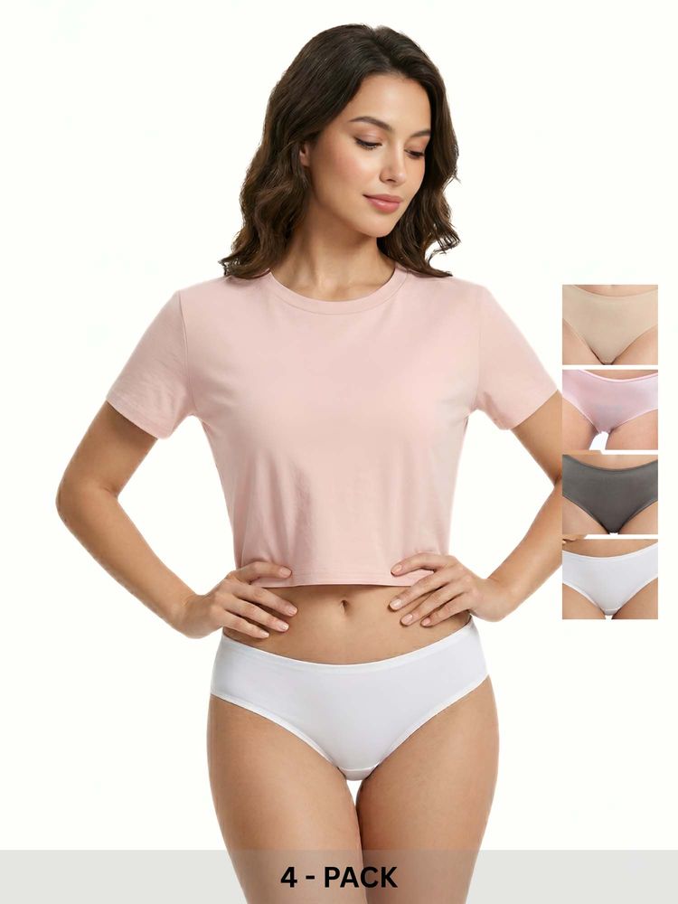 Curwish Women's Seamless Beautiful Basics Briefs (Pack Of 4)-picture-23
