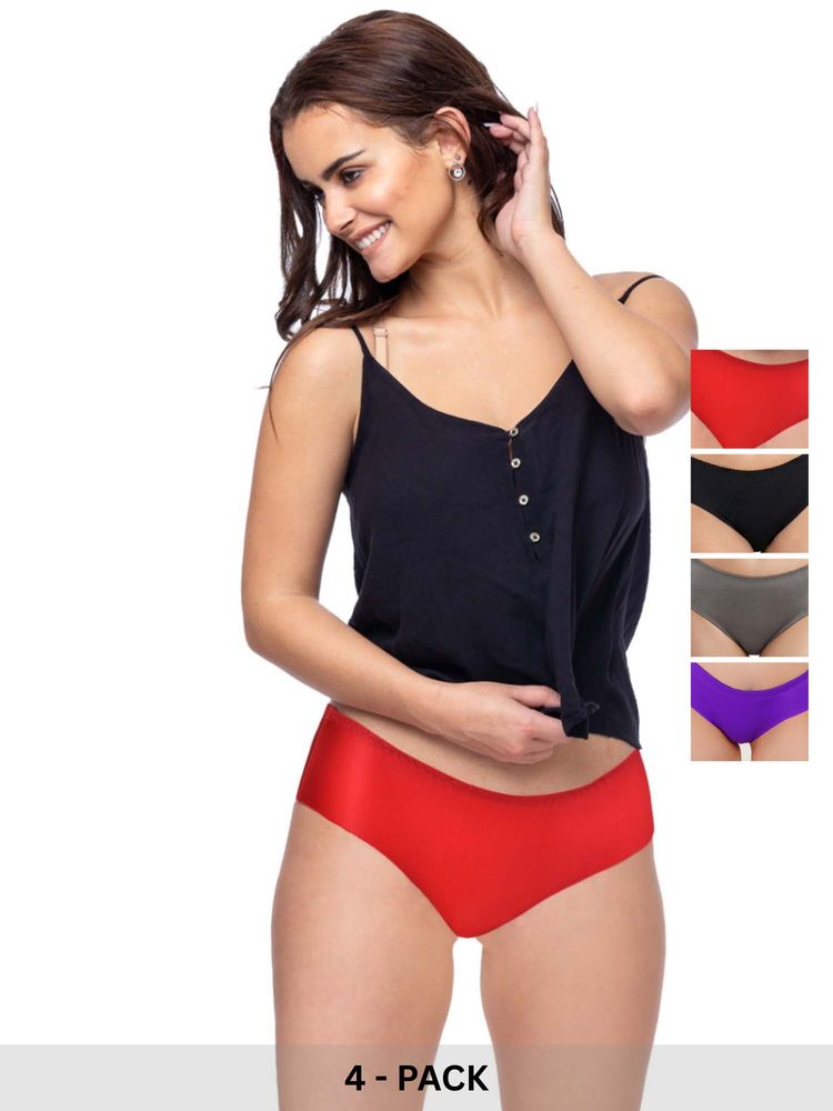 Curwish Women's Seamless Beautiful Basics Briefs (Pack Of 4)-picture-26