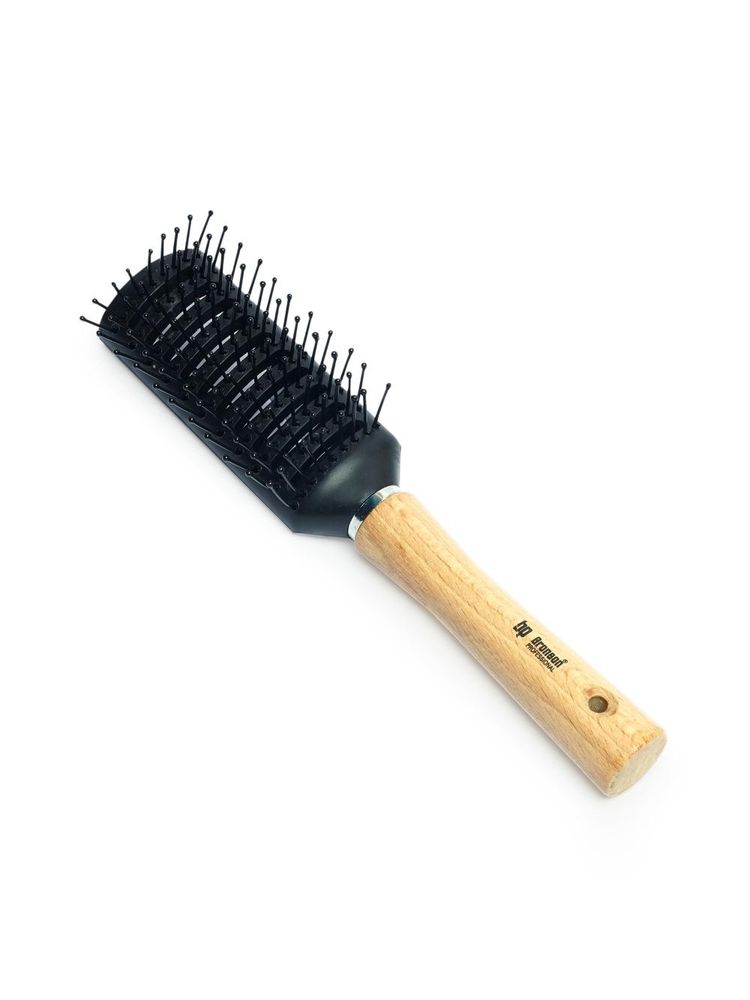 Bronson Professional Hair Brush Basic Flat Wooden handle