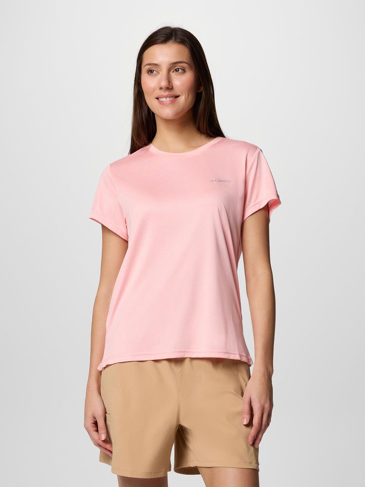 Columbia Women Pink BlueVista Hill Half Sleeves T-shirt-image-41