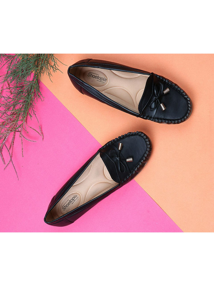 Shoetopia Women Black Solid Ballerinas-picture-38