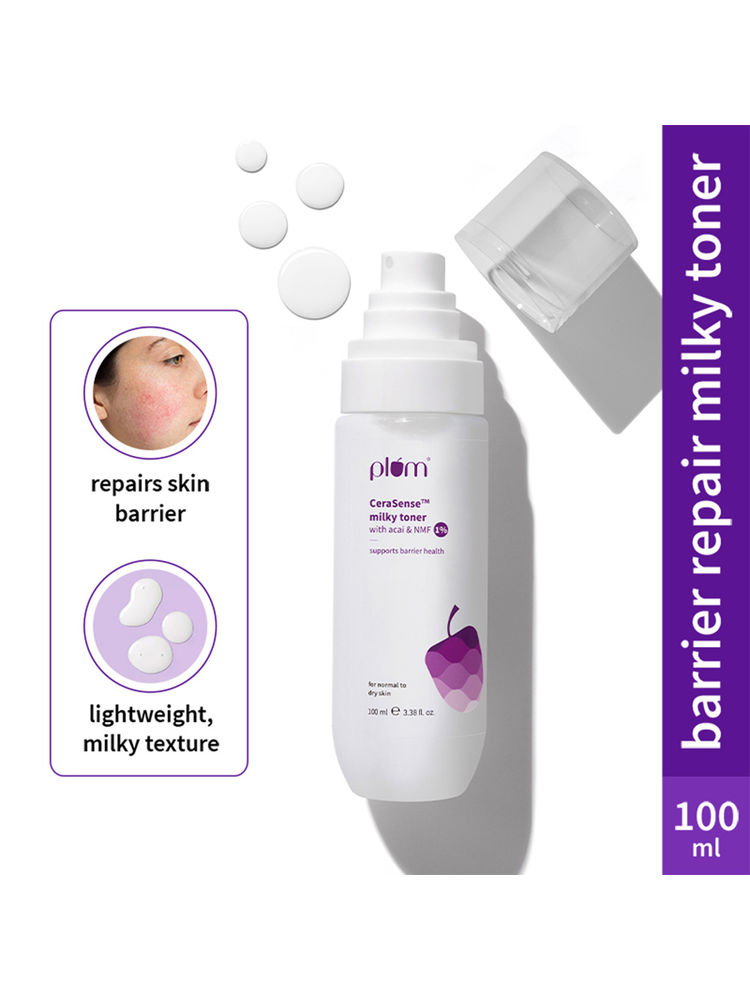 Plum CeraSense Milky Toner with Ceramides & Peptides for barrier repair