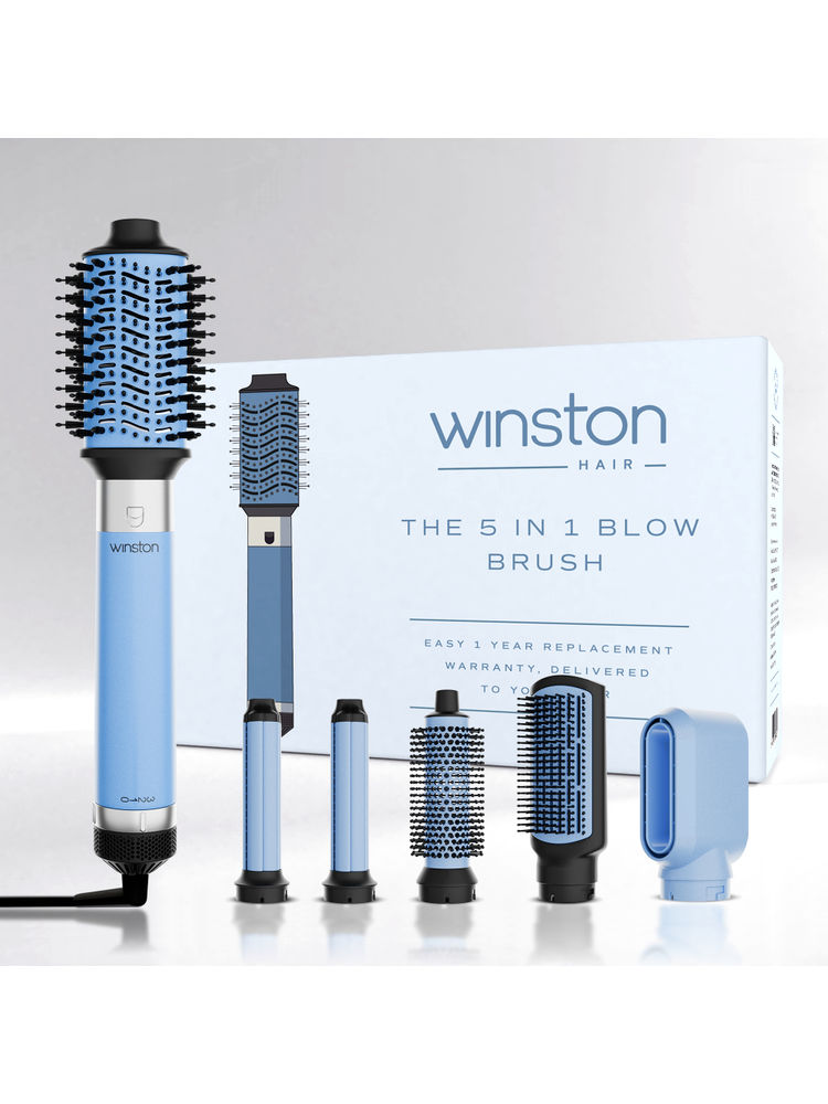 Winston 5 In 1 Hair Blow Brush Multi Styler For All Hair Types- Ice Blue