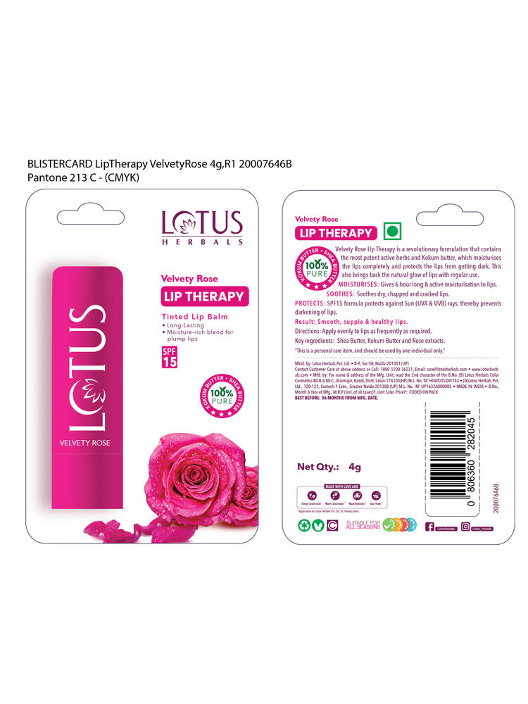 Lotus Herbals Velvety Rose Lip Tinted Therapy SPF 15-image-45
