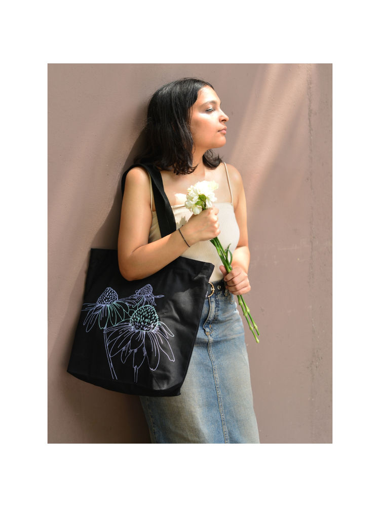 EcoRight Large Zipper Tote Bag - Night Garden-picture-23