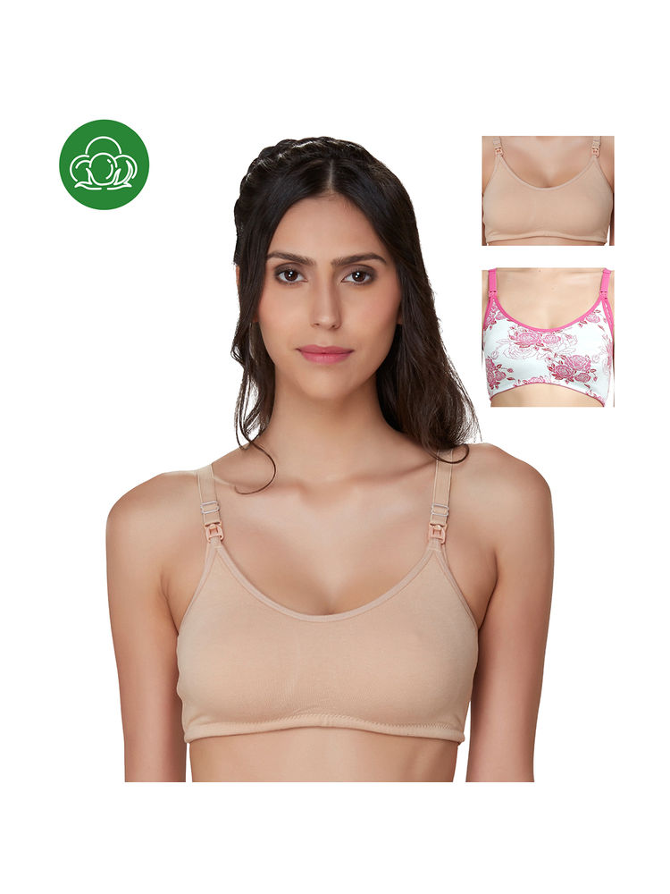 Inner Sense Organic Cotton Antimicrobial Nursing Bra Pack of 3 - Multi-Color-picture-26