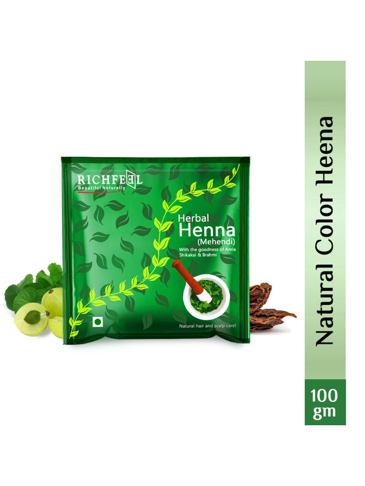 Richfeel Henna Mehendi Powder – Natural Hair Color & Conditioner with Amla, Shikakai & Brahmi-picture-11