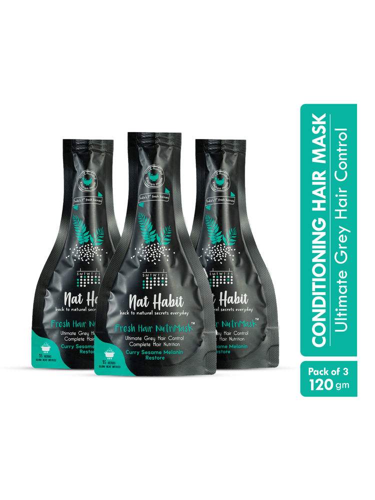 Nat Habit Curry Sesame Hair Mask with Methi, Shea Butter and Protein for Ultimate Grey Hair Control-image-23