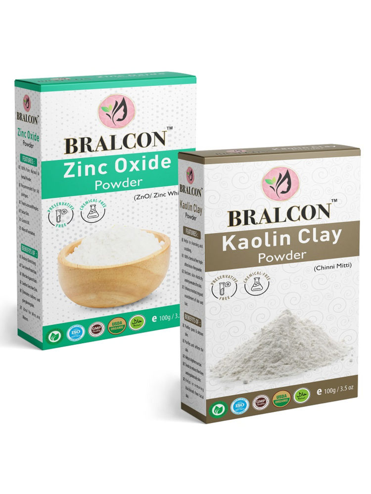 BRALCON Kaolin Clay Powder & Zinc Oxide Powder Non Nano Combo - Set Of 2-image-3