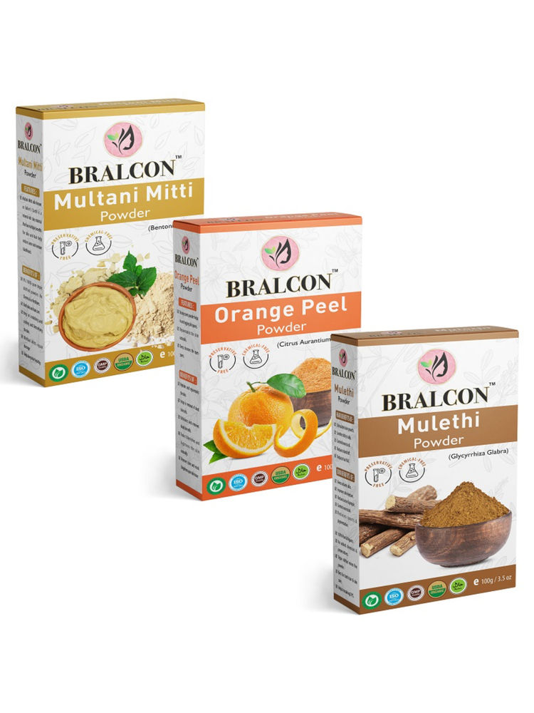 BRALCON Multani Mitti, Orange & Mulethi Powder Combo - Set Of 3-image-13