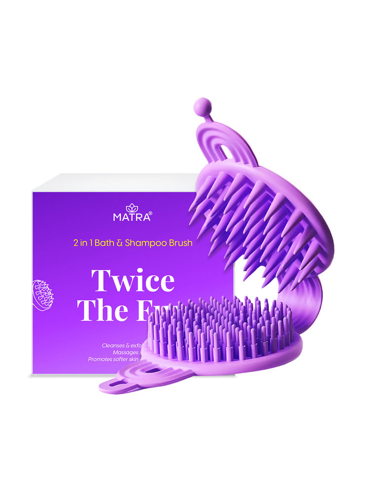 Matra 2 in 1 Bath and Shampoo Brush Double Sided Silicone Body Scrubber Scalp Massager Exfoliator-image-41