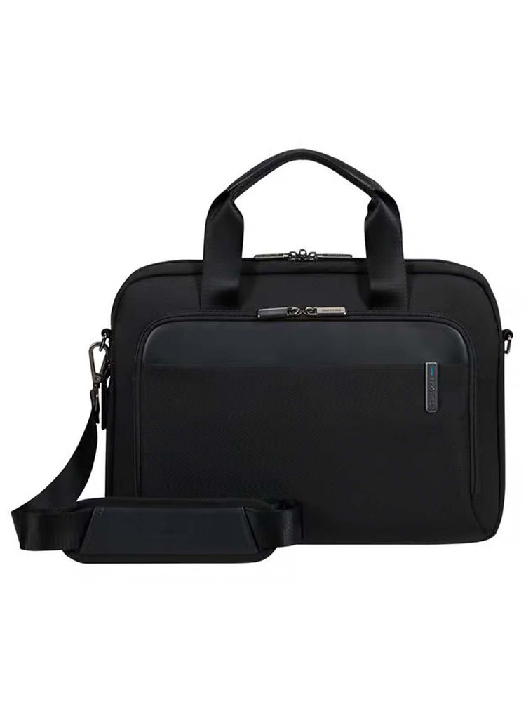 Samsonite EVOSIGHT Solid Polyester Laptop Bag With Detachable Strap - Black-image-1