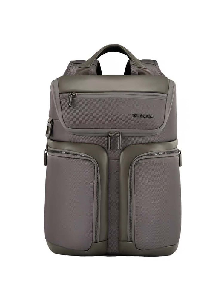 Samsonite Holborn Solid Polyester Laptop Backpack - Grey (M)-image-2