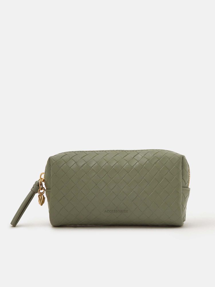 Accessorize London Women's Sage Green Woven Charm Pouch-picture-32
