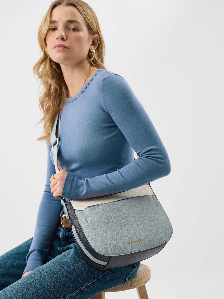 Accessorize London Women's Blue Colorblock Crossbody Sling Bag-image-39