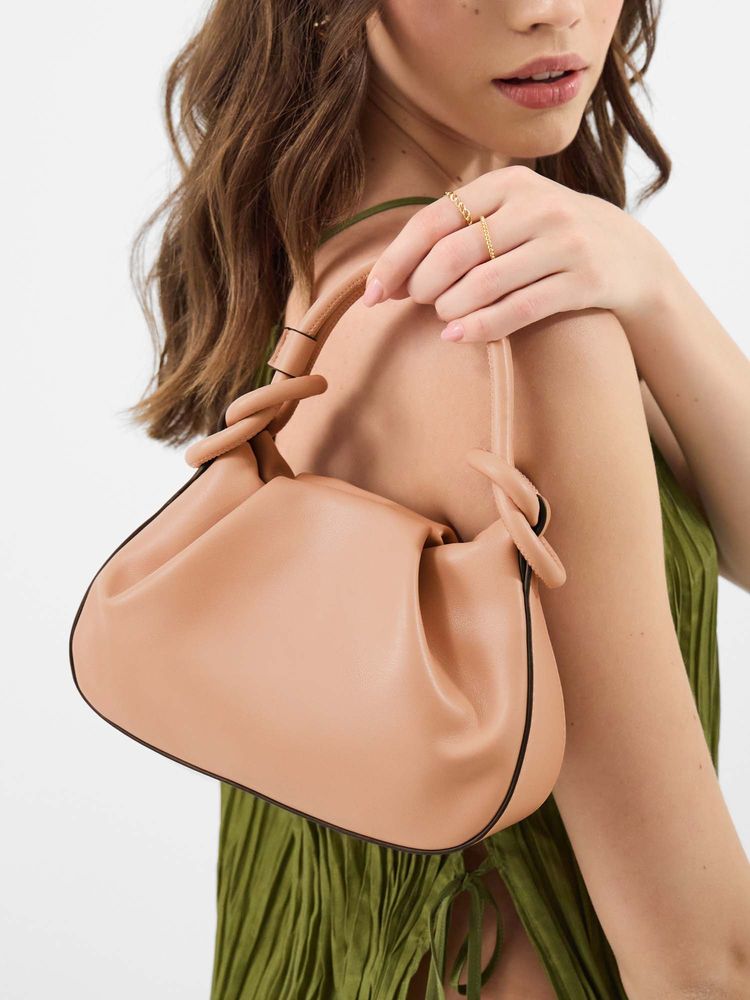 Accessorize London Women's Pink Knot Detail Handheld Handbag-image-42
