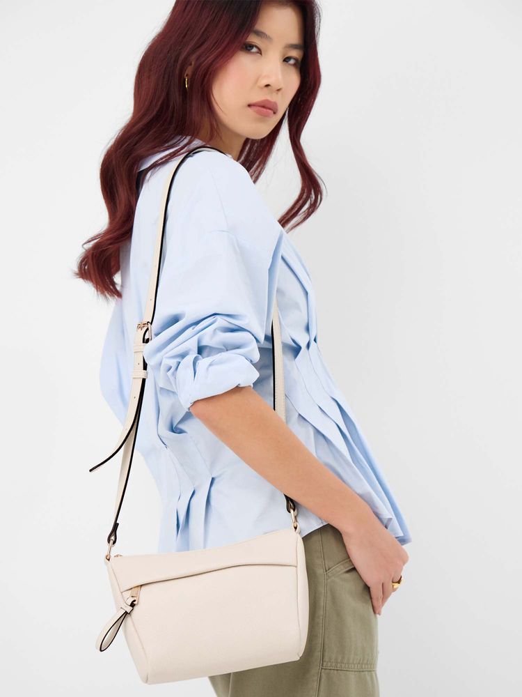 Accessorize London Women's Cream Zip Front Crossbody Sling Bag-picture-26
